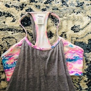 VS PINK Gray Tank Top with Built in Bra